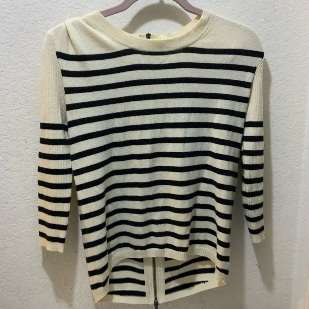 Pam & Gela Back zip Striped Sweater Size P
